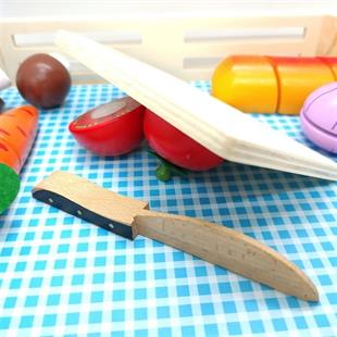 Tooky Toy Ahşap Tepsili Sebze Kesme Seti