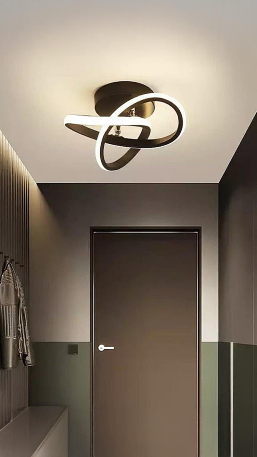 Bumerang Modern Plafonyer Tavan Led Avize Koyu Kahverengi Ledli Avize
