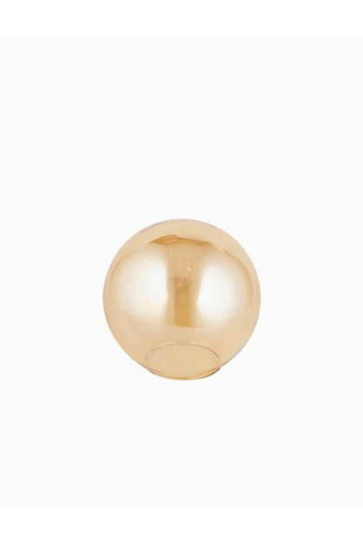 Kapalı Yedek Avize Camı Bal Glop Cam 14 Cm Çap
