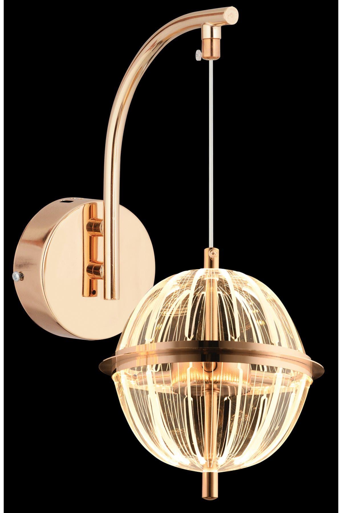 Luxury Modern World Led Aplik Metal Gövde Power Led Aplik French Gold Sarı 40cm x 15 cm