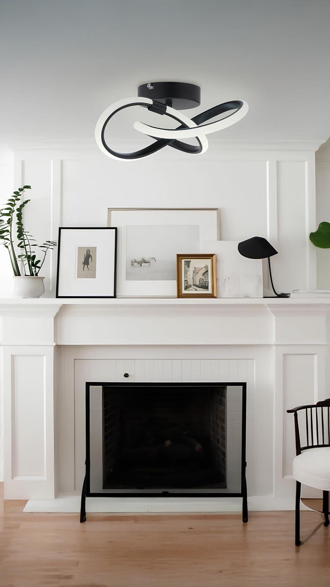 Modern Avize Bumerang Led Avize Siyah