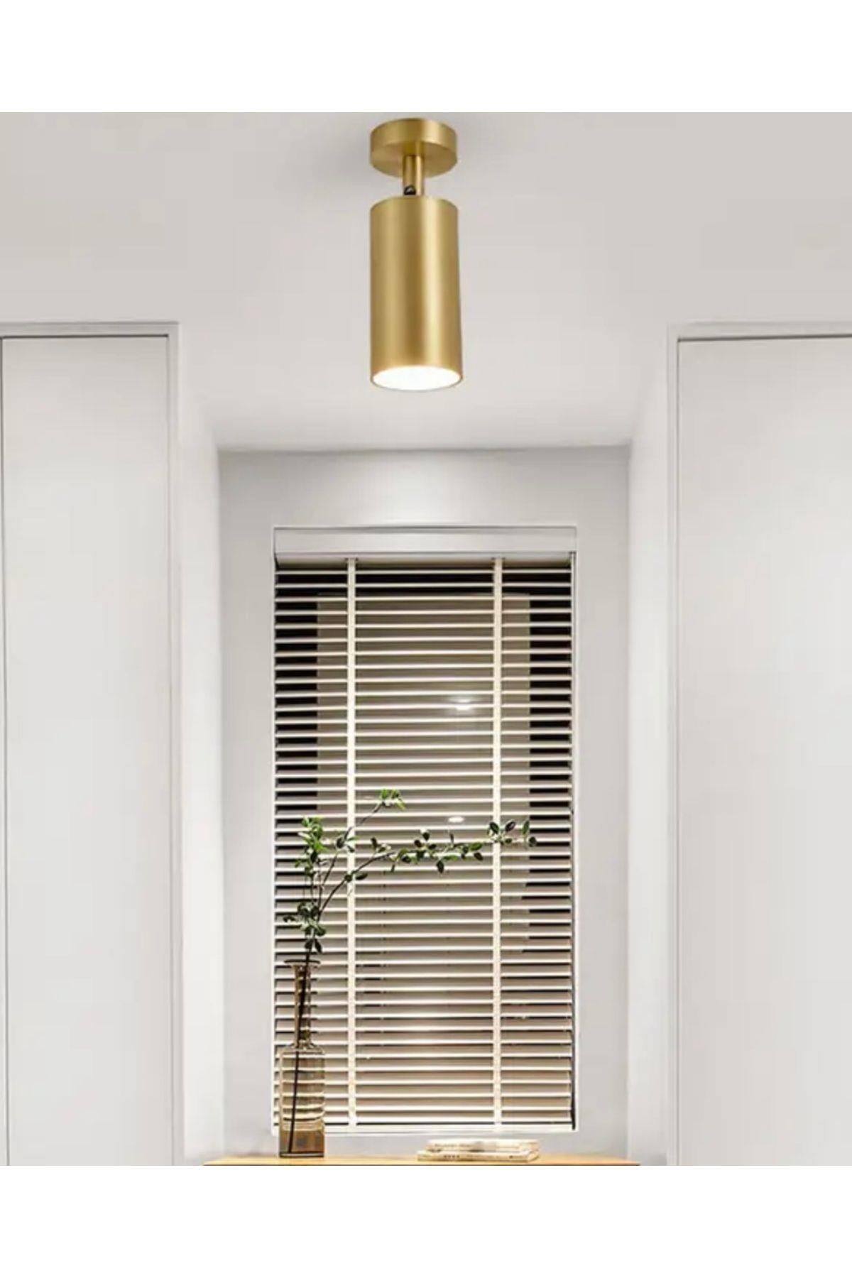 Modern Avize Tavana Sıfır Plafonyer GU-10 duy Eskitme Gold Avize