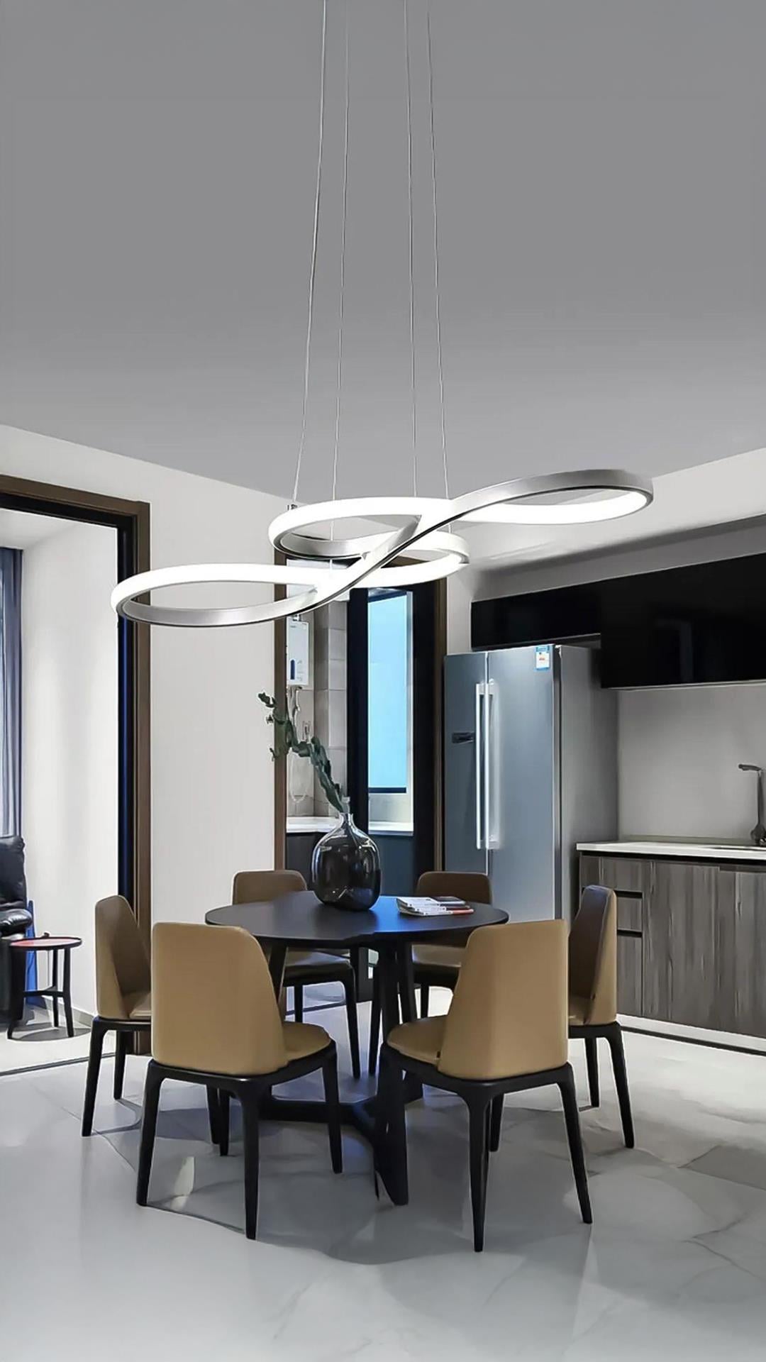 Modern Cayman Sarkıt Led Avize Beyaz Işık Salon Mutfak Oturma Odası Hol Antre Ledli Avize Krom