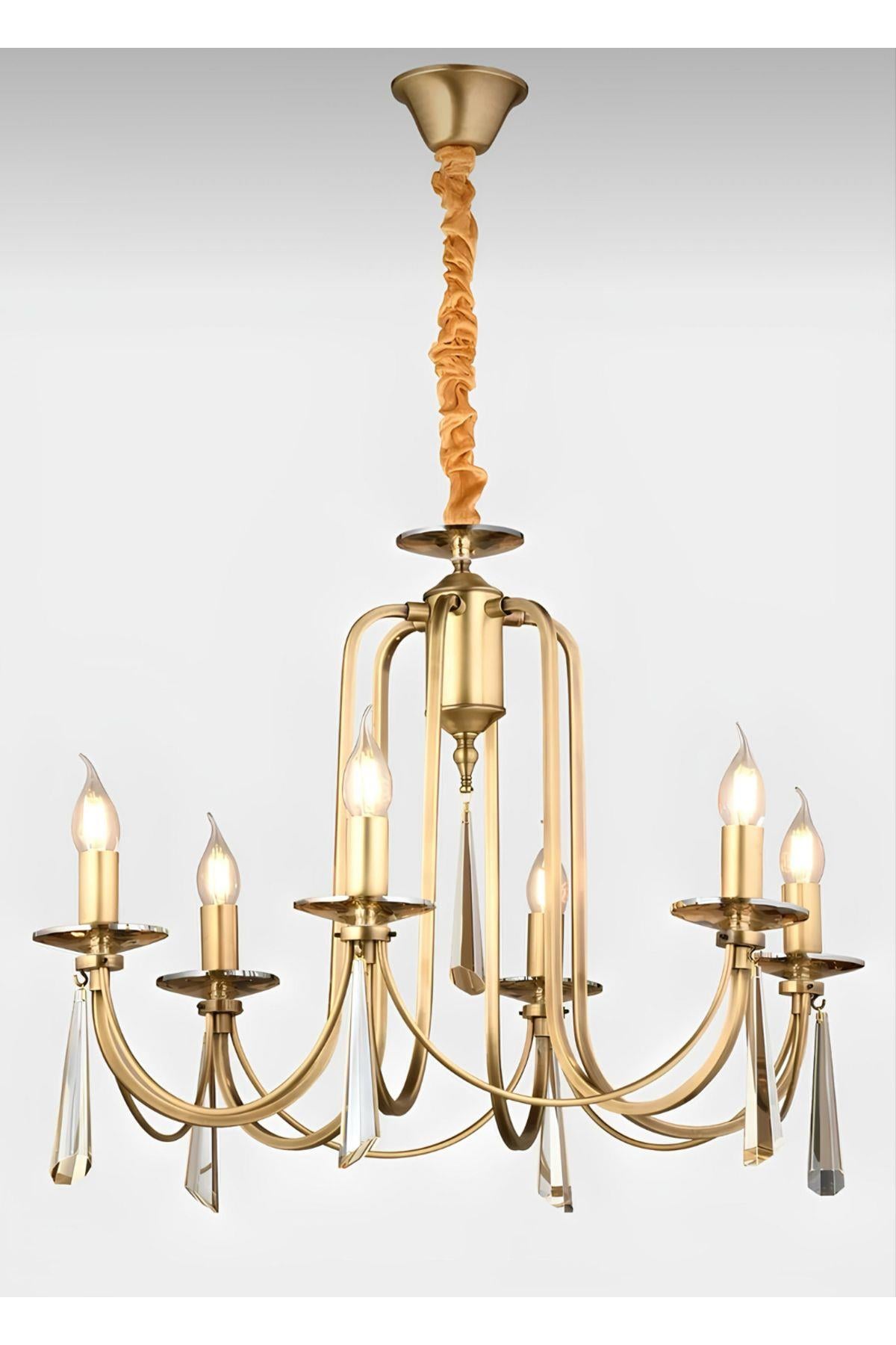 Modern Exclusive Kristal Taşlı Countess Avize Eskitme Kontes 6’lı