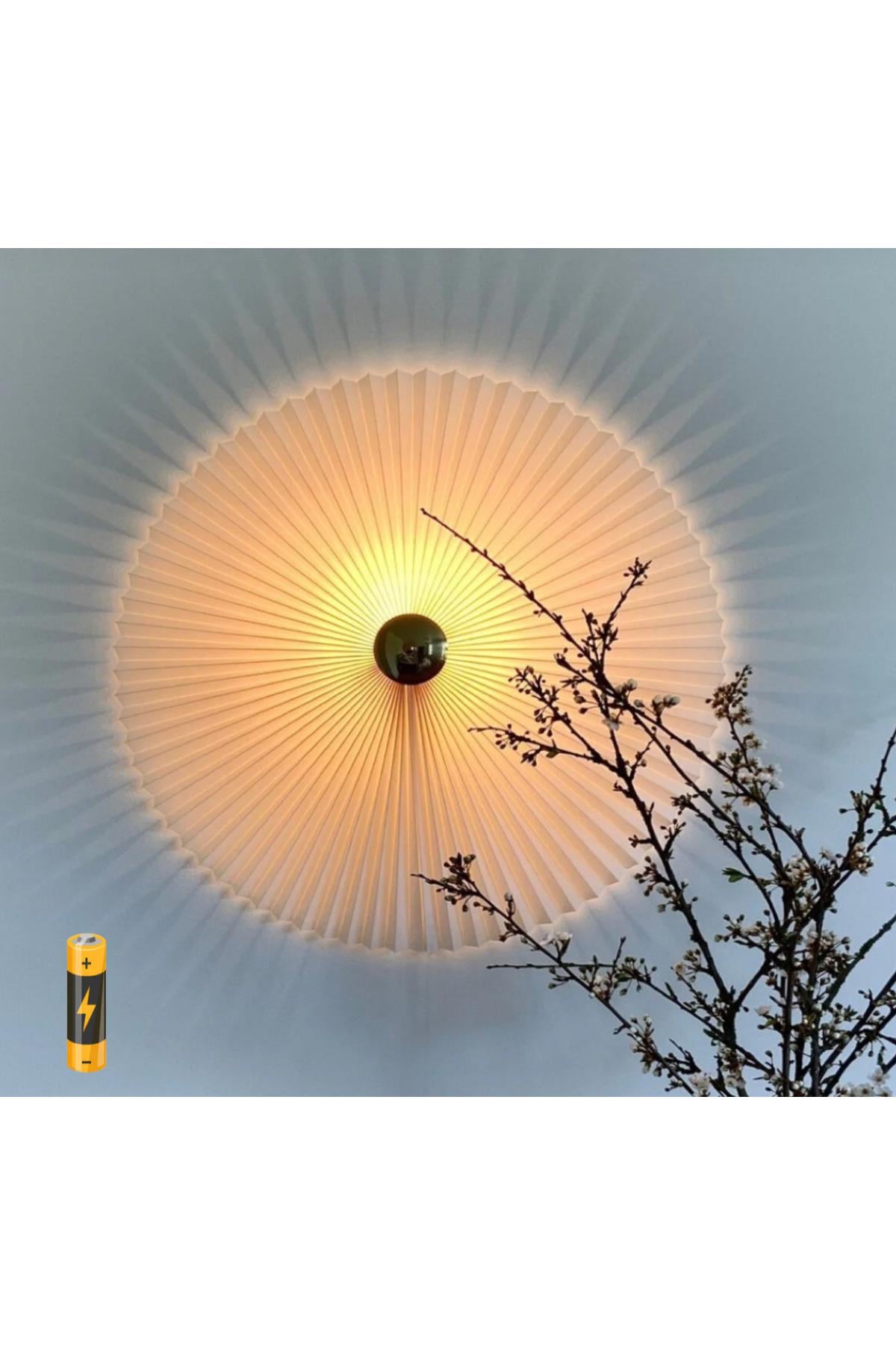 Modern Exclusive Umbrella Duvar Pilli Aplik Aç Kapa Butonlu Kablosuz Tak Çalıştır Duvar Apliği