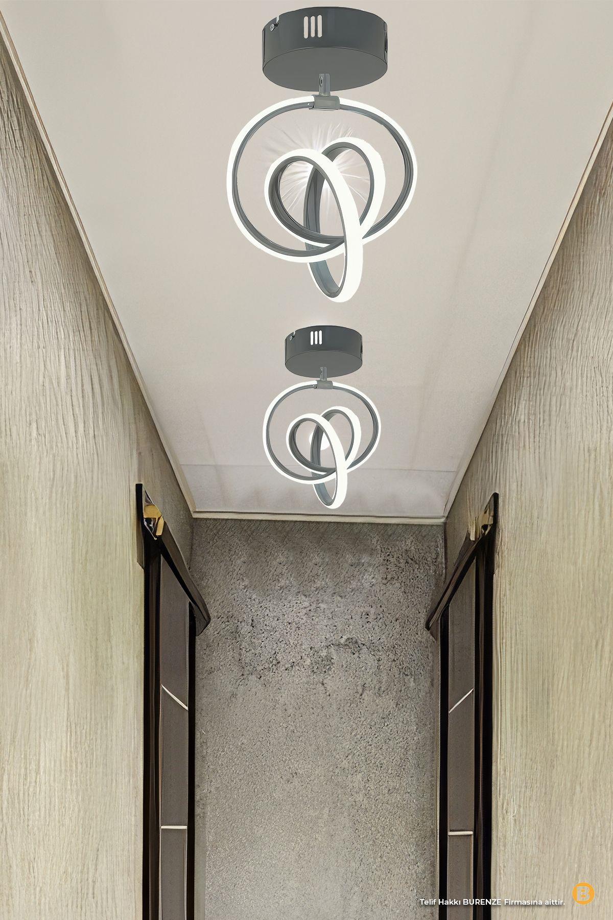 Modern Huracan Plafonyer Tavan Led Avize Oturma Odası Hol Antre Mutfak Salon Led Avize Siyah