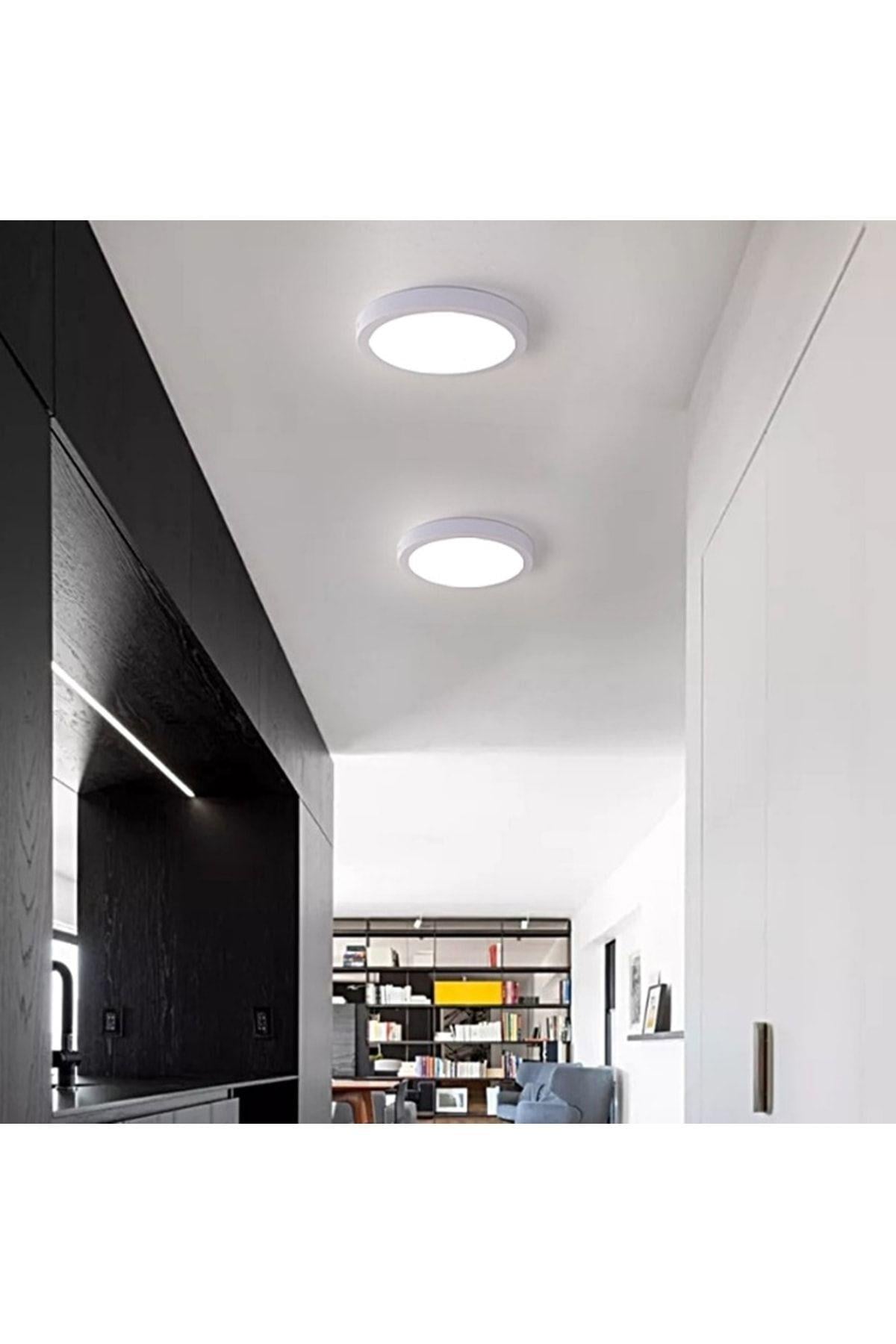 Modern Led Avize Tavana Sıfır Ledli Avize Plafonyer Led Avize Panel 6500k Buz Beyazı 18watt