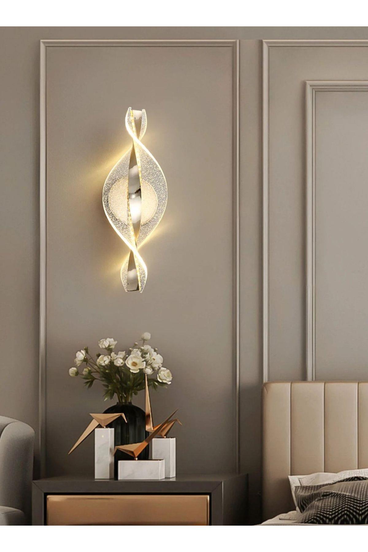 Modern Ledli Aplik Tasarım Gold Sarı Gün Işığı Duvar Aplik