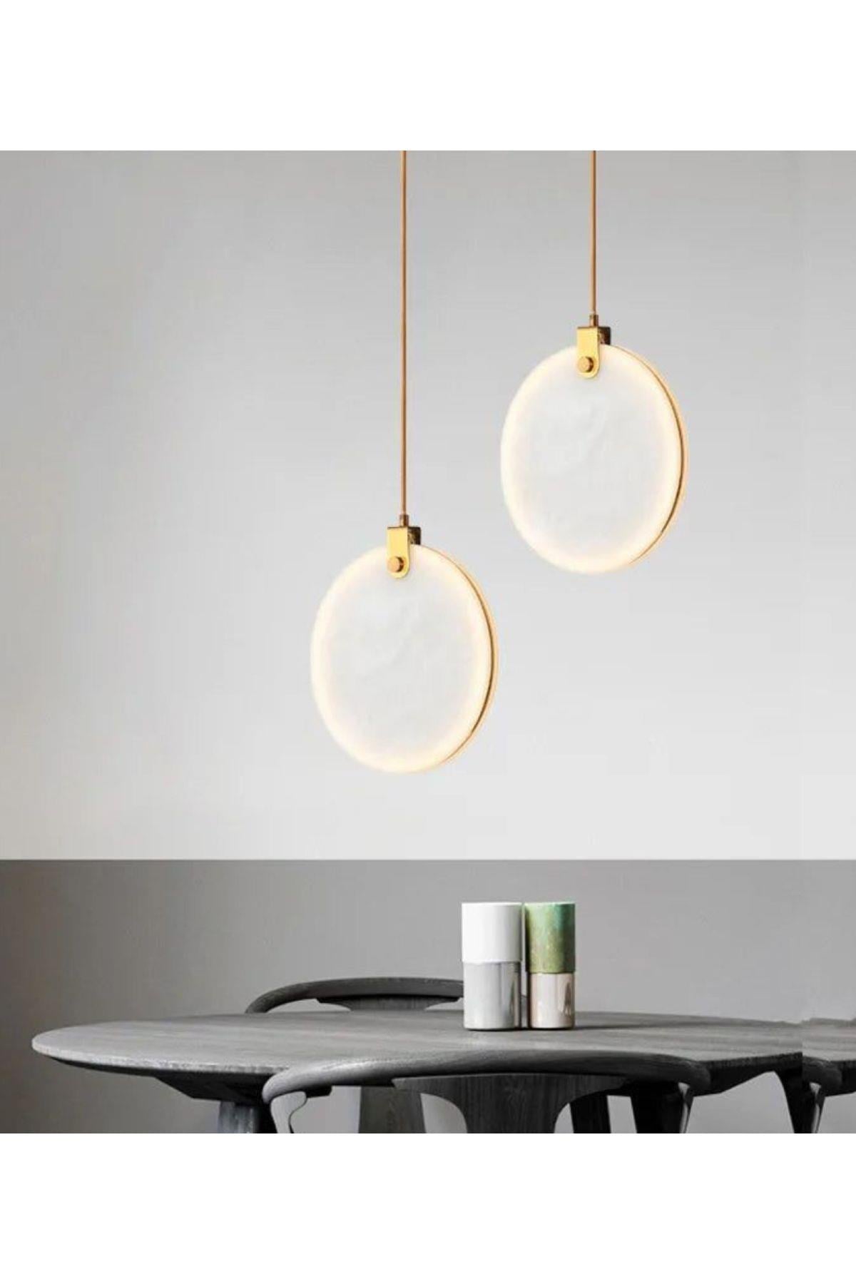 Modern Lüks Tasarım Marble Lighting Tekli Sarkıt Mermer Avize Eskitme Gold 1 Adet