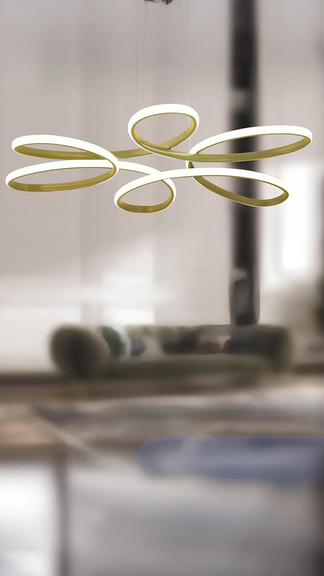 Modern Macan Sarkıt Led Avize Beyaz Işık Salon Mutfak Oturma Odası Antre Ledli Avize Eskitme Gold