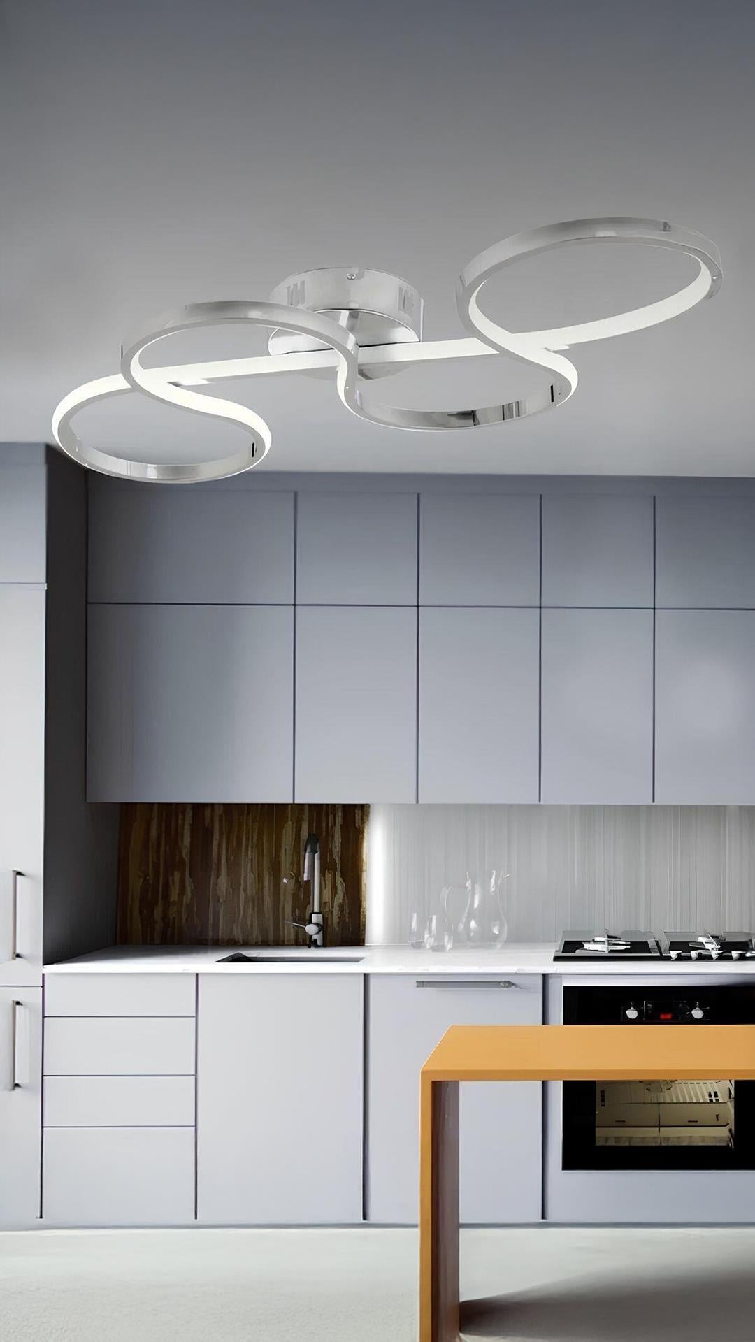 Modern Massimo Led Avize Plafonyer Tavana Sıfır Hol Antre Salon Oturma Odası Mutfak Avize Krom