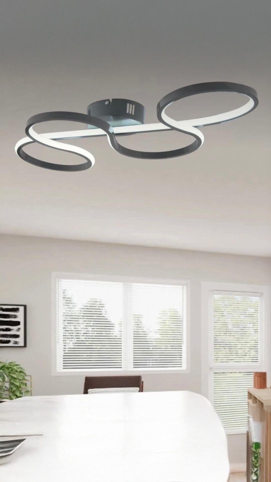 Modern Massimo Led Avize Tavana Sıfır Hol Antre Salon Oturma Odası Mutfak Avize Antrasit Füme