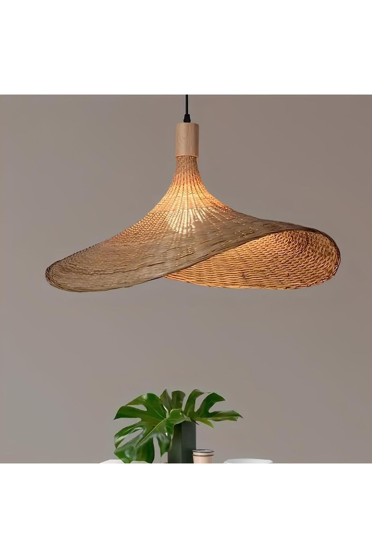 Modern Nordic Tasarım Bamboo Avize Hasır Avize 1.sınıf Kalite Naturel Ferahlık Katar