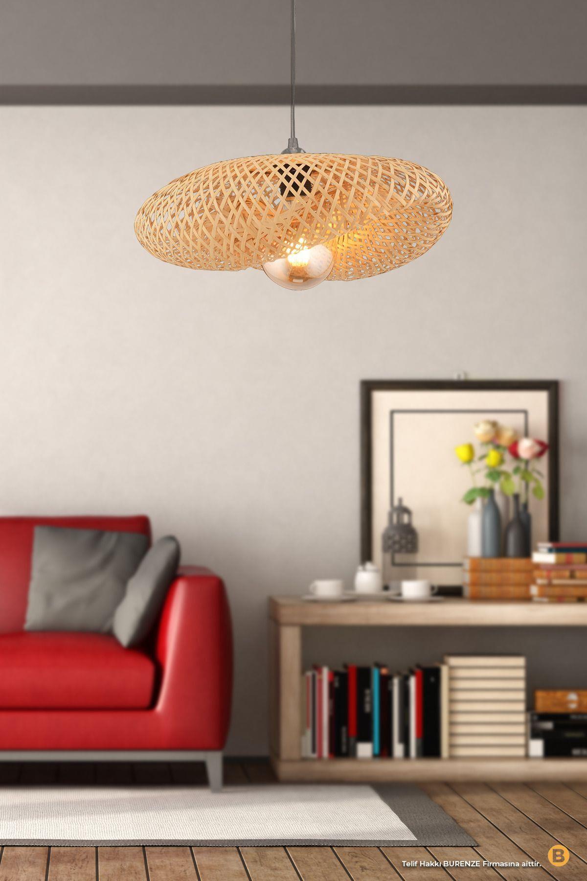 Modern Nordic Tasarım Bamboo Avize Iskandinav Hasır Avize 1.sınıf Kalite Çap Ferahlık Katar