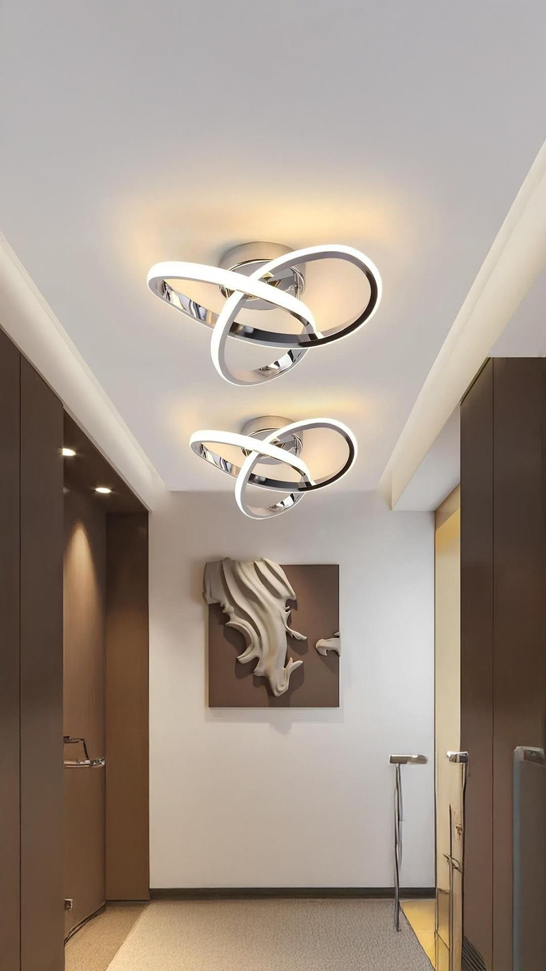 Modern Plafonyer Tavan Led Avize Salon Mutfak Oturma Odası Avize Krom 2 Adet Set Fiyat