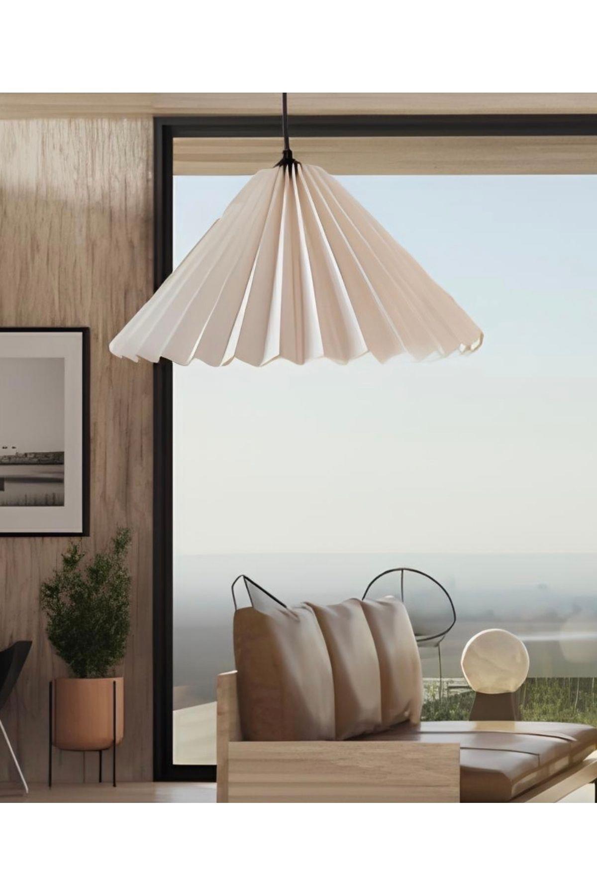 Modern Sarkıt Avize Seashell Avize Krem Renk Şık Görsellik Katar