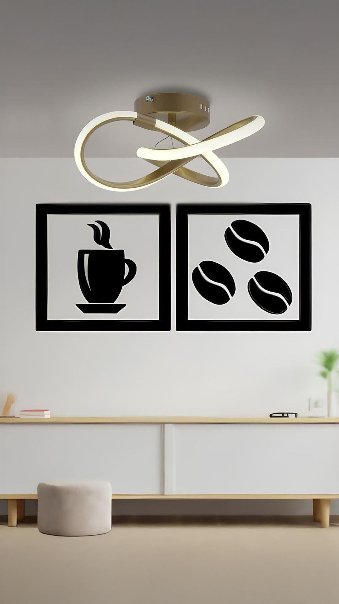 Modern Sarkıt Bumerang Led Avize Eskitme Gold 4000K Gün Işığı