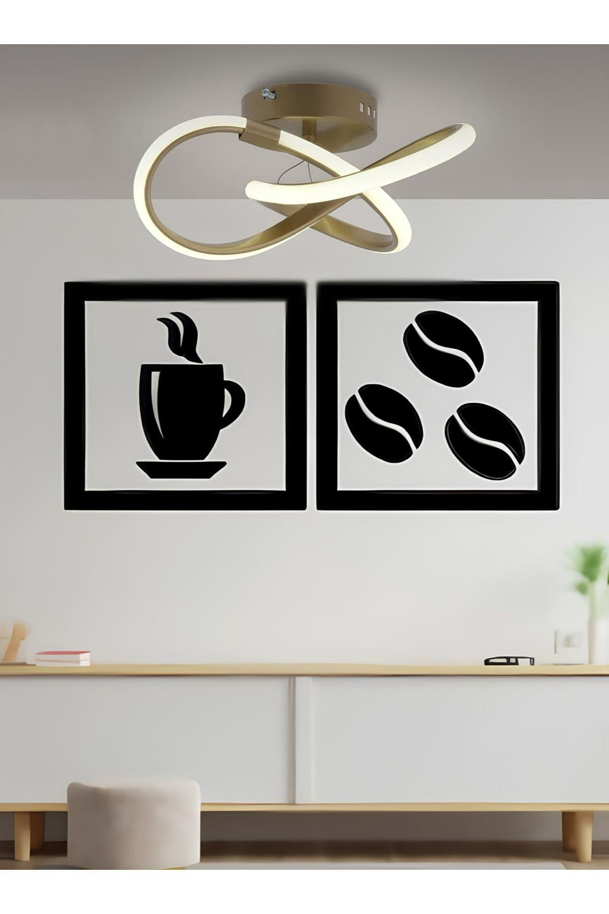 Modern Sarkıt Bumerang Led Avize Eskitme Gold 4000K Gün Işığı