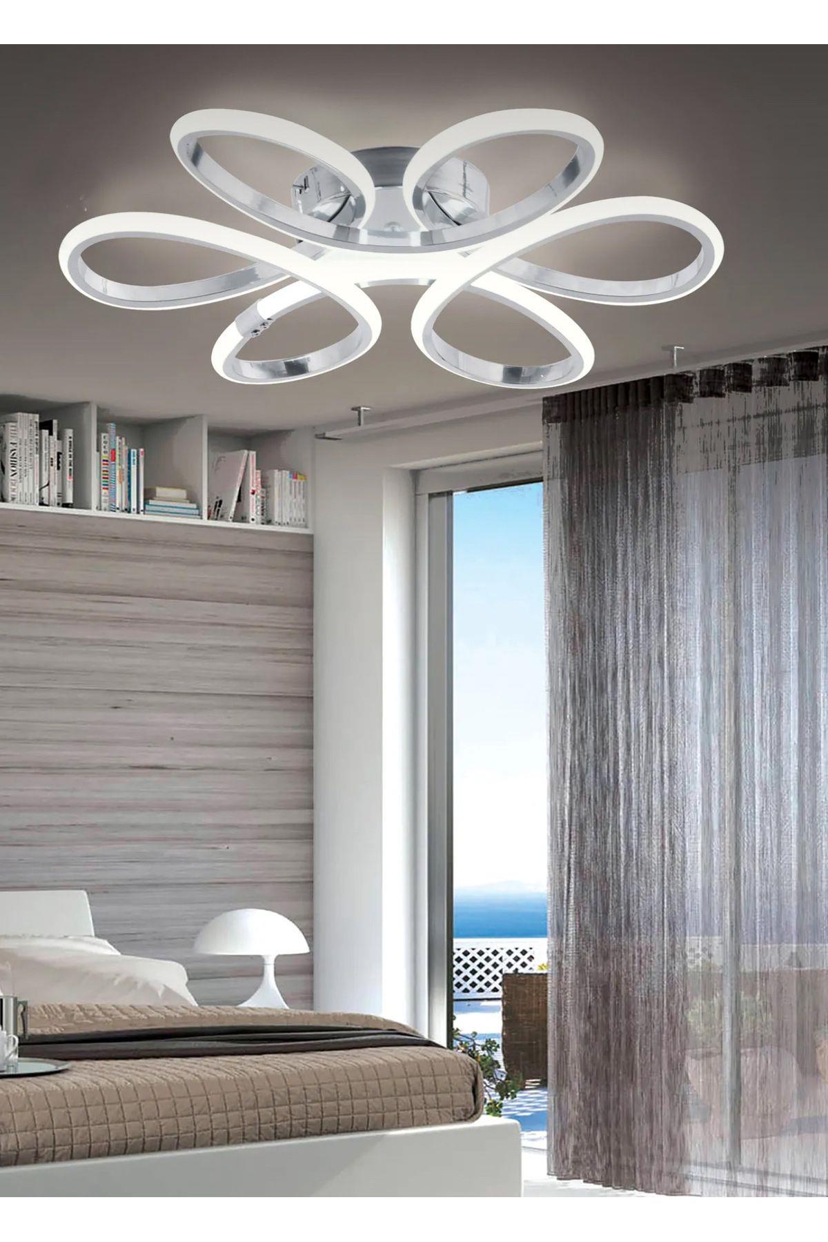 Modern Sarkıt Led Avize Krom Concept Ürün Power Led Avize Krom Gümüş