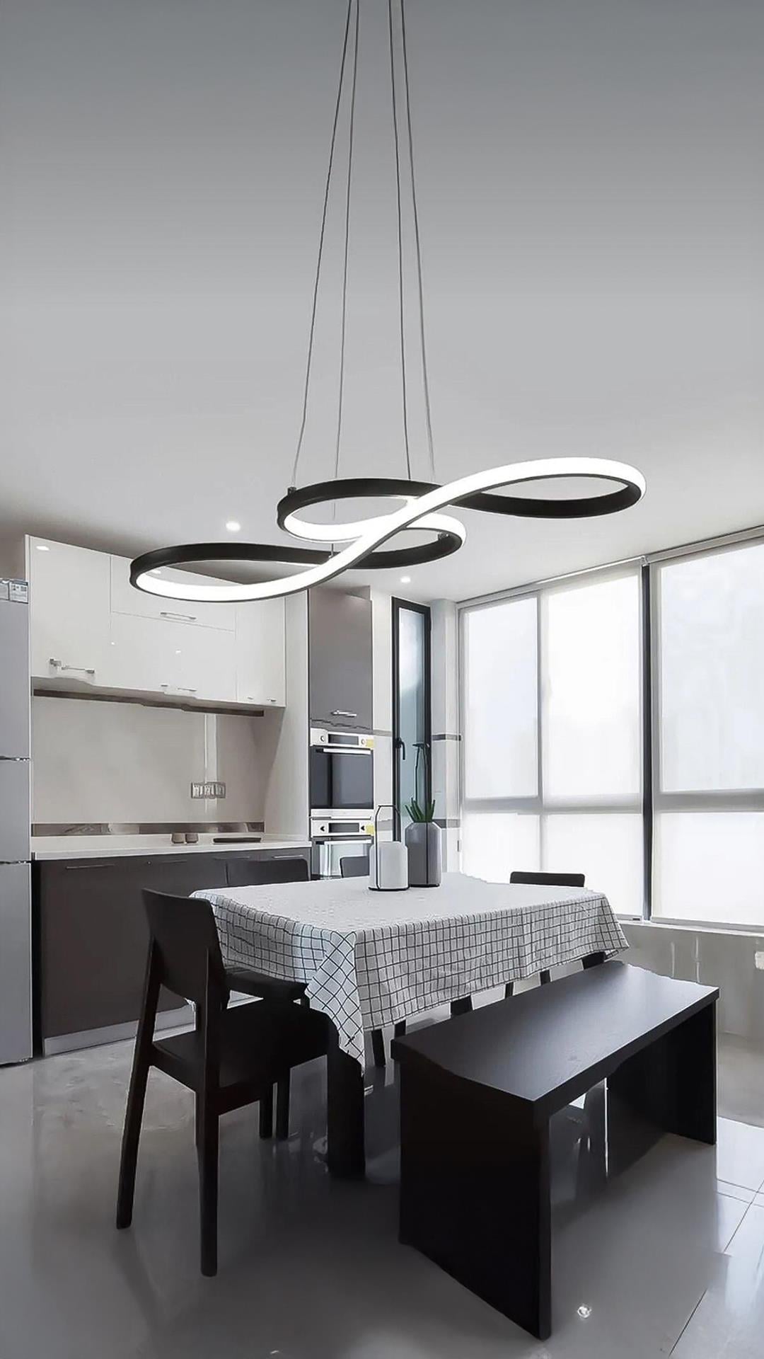 Modern Sarkıt Violino Power Led Avize Siyah