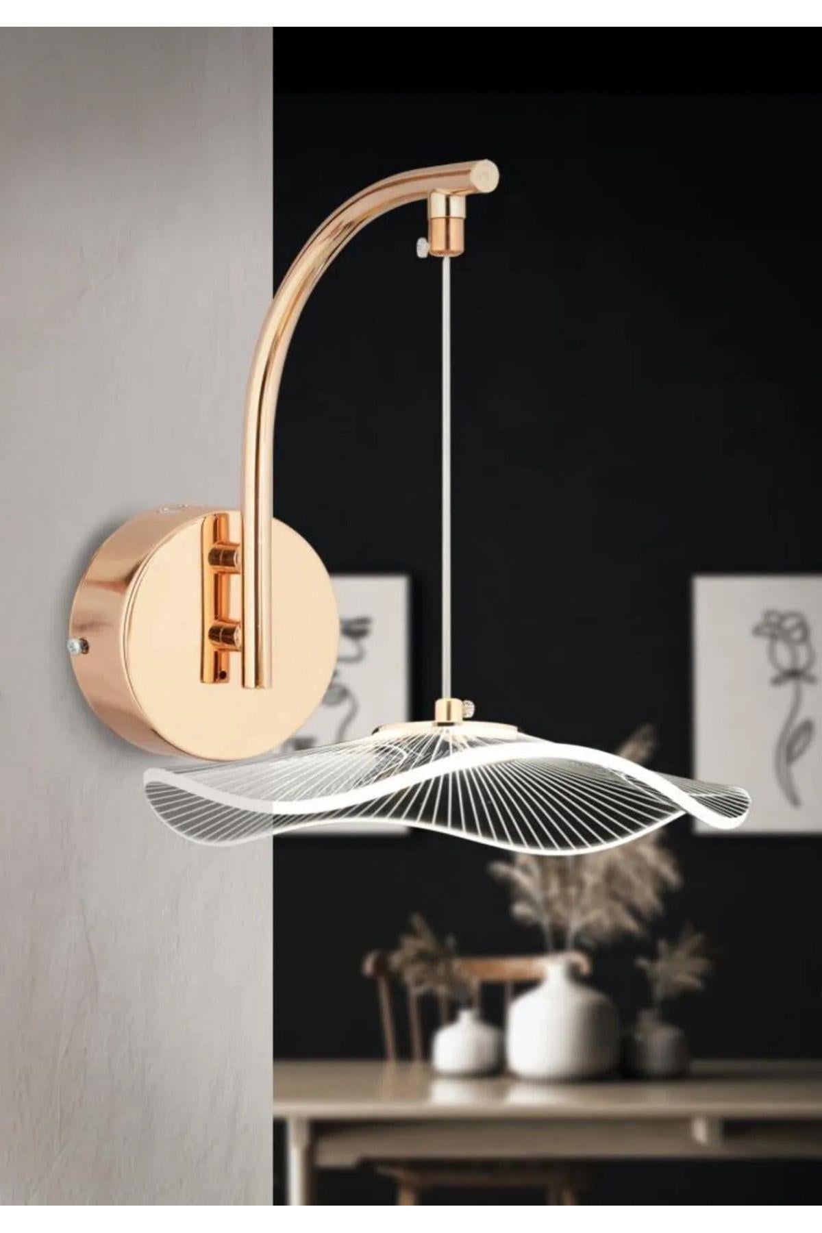 Modern Tasarım Jellyfish Ledli Aplik Gold Sarı Duvar Apliği Şık Görsellik Katar