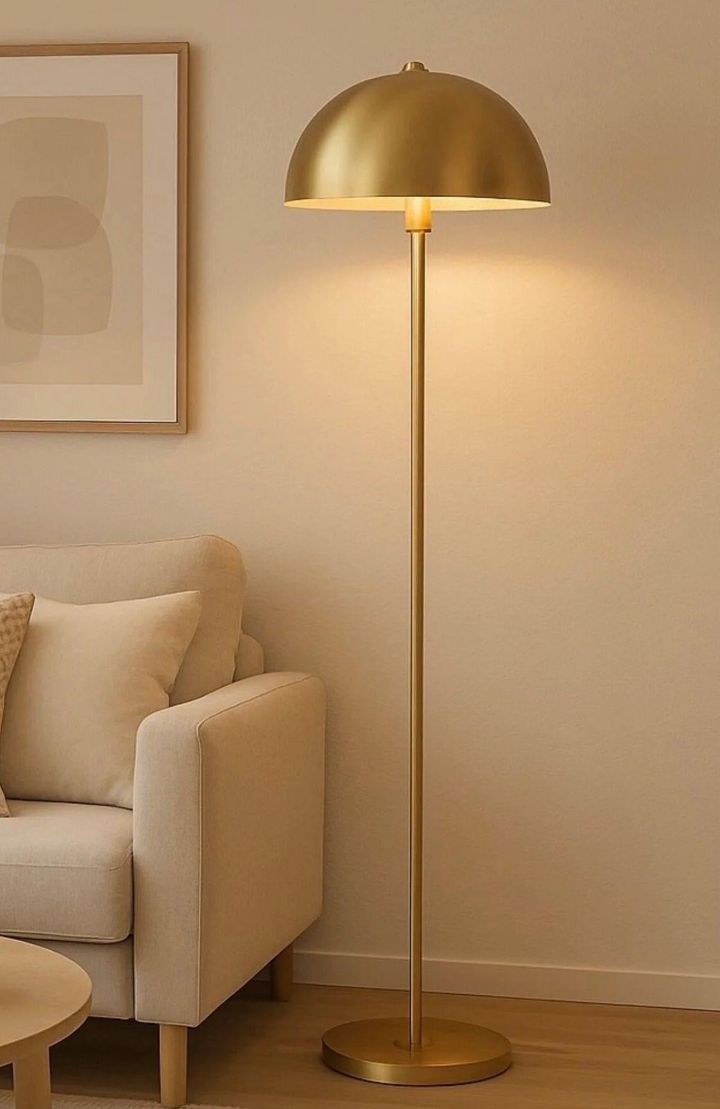 Modern Tasarım Mars Dekoratif Lambader Ayaklı Abajur Metal Eskitme Gold