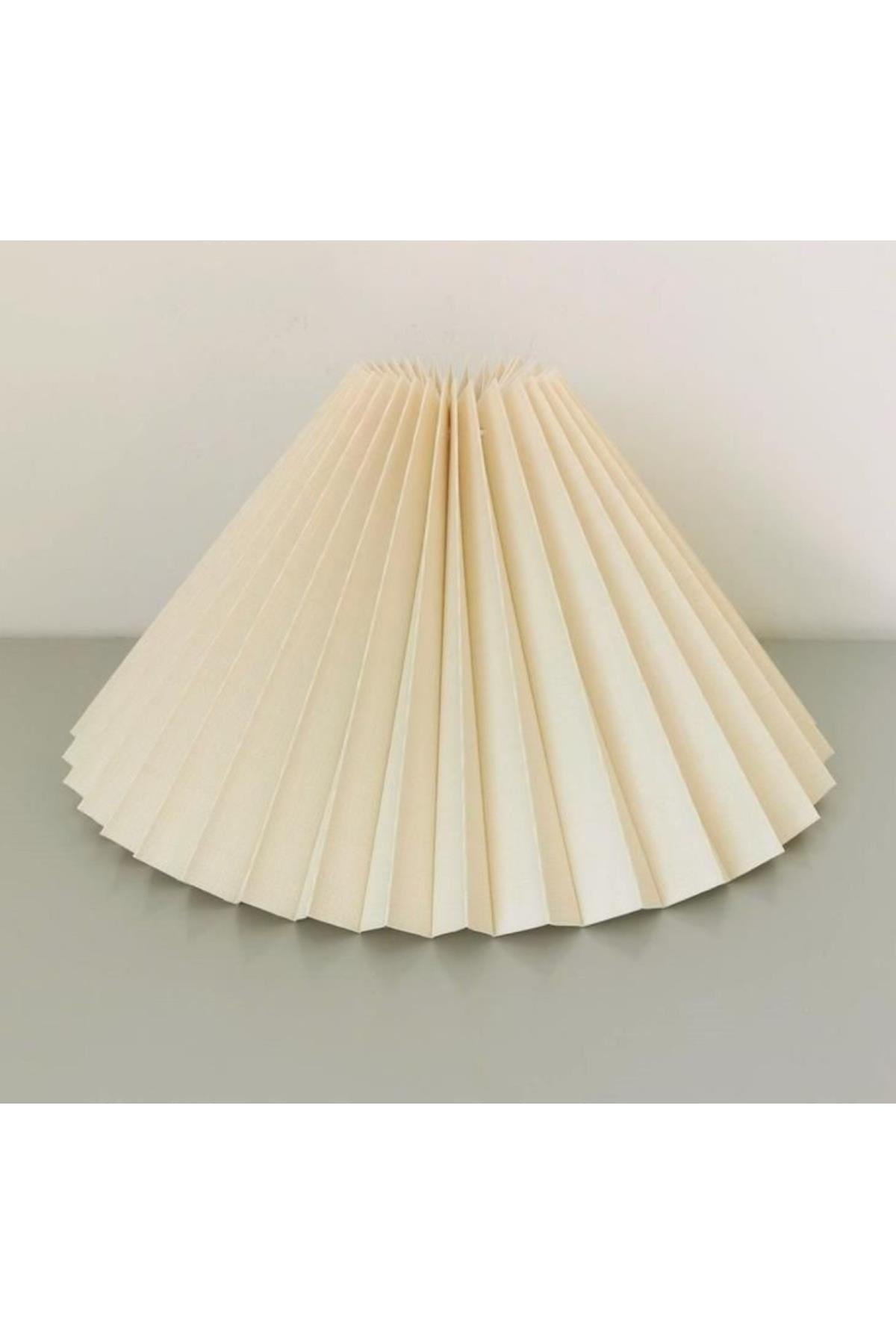 Modern Tasarım Umbrella Şapka Abajur Lambader Şapkası Krem 35 Cm Çap Evine Yenilik Kat