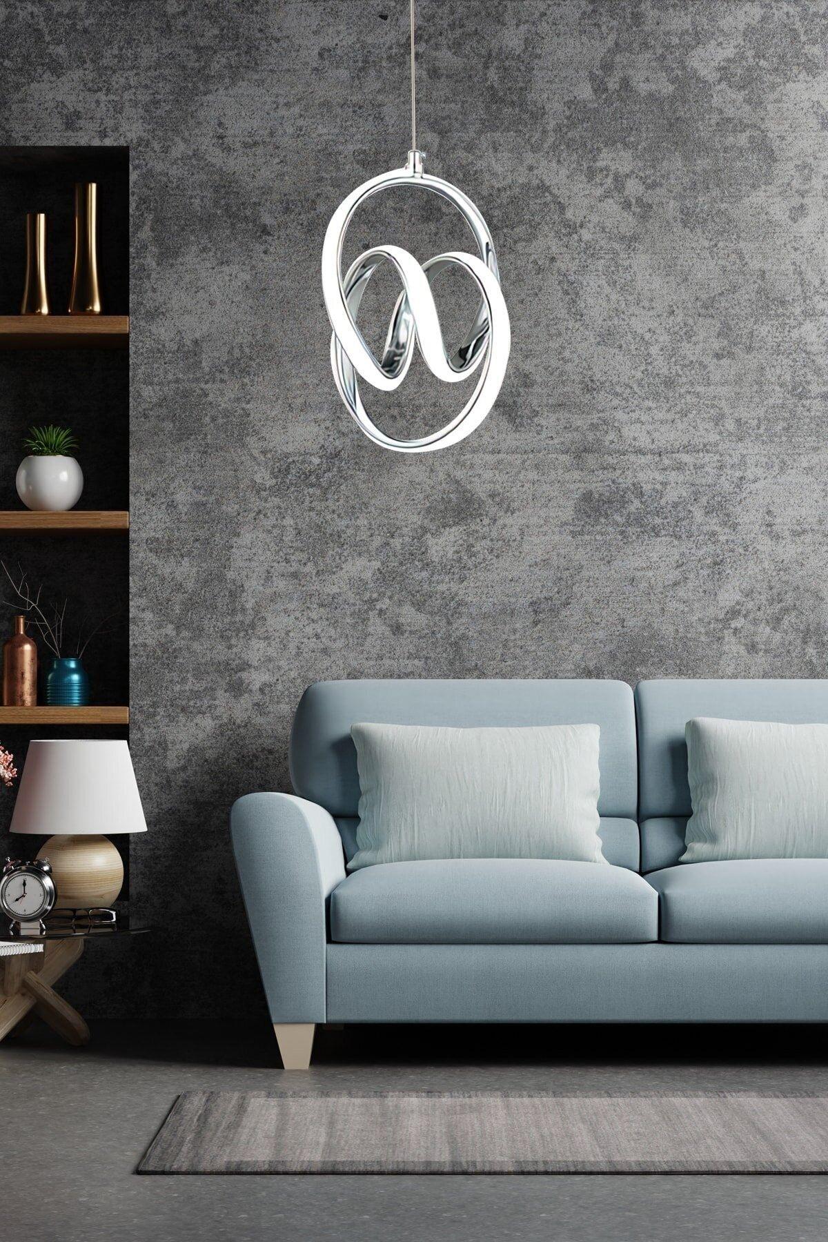 Modern Tekli Sarkıt Led Avize Antrasit 6000k Yüksek Beyaz Işık