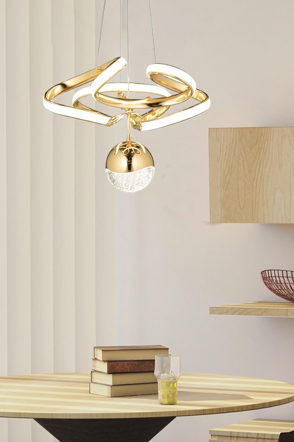 Sarkıt Power Led Avize Concept Ürün Gold Sarı Ledli Avize