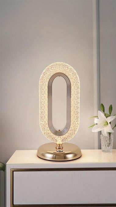 Modern Exclusive Luxury Abajur Tasarım Masa Lambası Gold Sarı