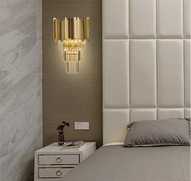 Modern Luxury Kristal Taşlı Aplik Gold Sarı Parlak Kaplama