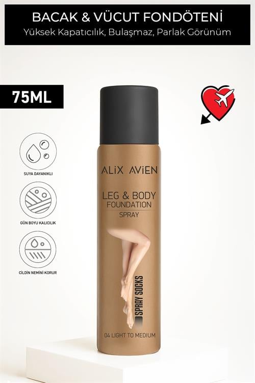 Bacak Fondöteni Light to Medium Bronzlaştırıcı Etki Sprey Çorap - Leg & Body Foundation 75 ml