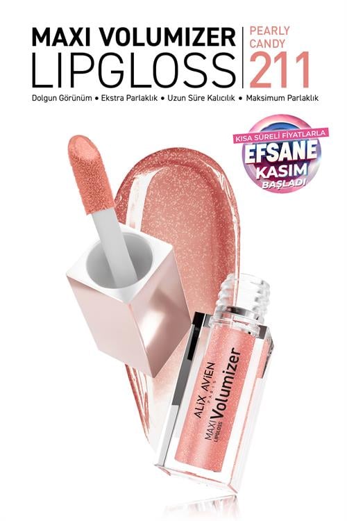 Maxivolumizer Lipgloss 211 - Pearly Candy - Kalıcı ve Nemlendirici Ruj - Dolgunlaştırıcı Etki