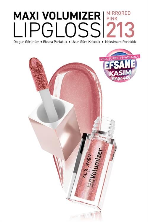 Maxivolumizer Lipgloss 213 - Mirrored Pink - Kalıcı ve Nemlendirici Ruj - Dolgunlaştırıcı Etki