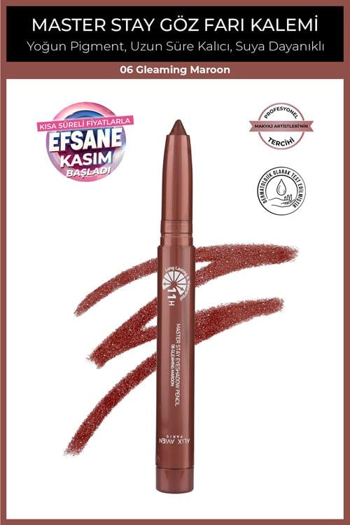 Suya Dayanıklı 11 Saat Kalıcı Yoğun Pigmentli Kremsi Göz Kalem Farı - Master Stay 06 Gleaming Maroon