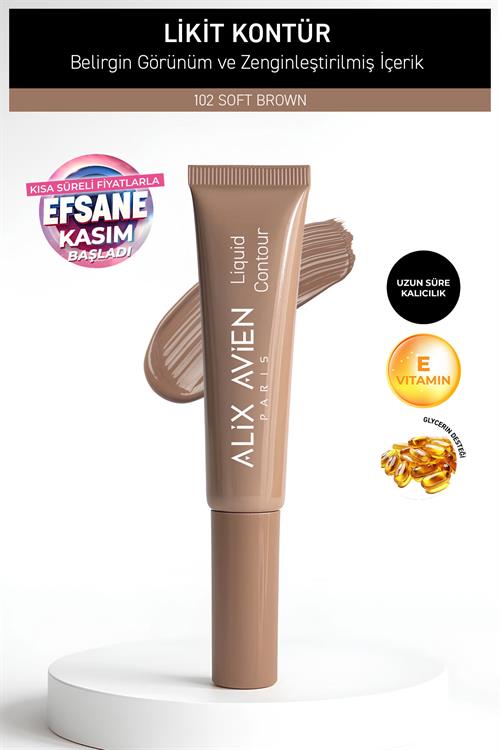 Yaşlanma Karşıtı E Vitaminli Nemlendiren Kremsi Likit Kontür - Liquid Contour 102 Soft Brown