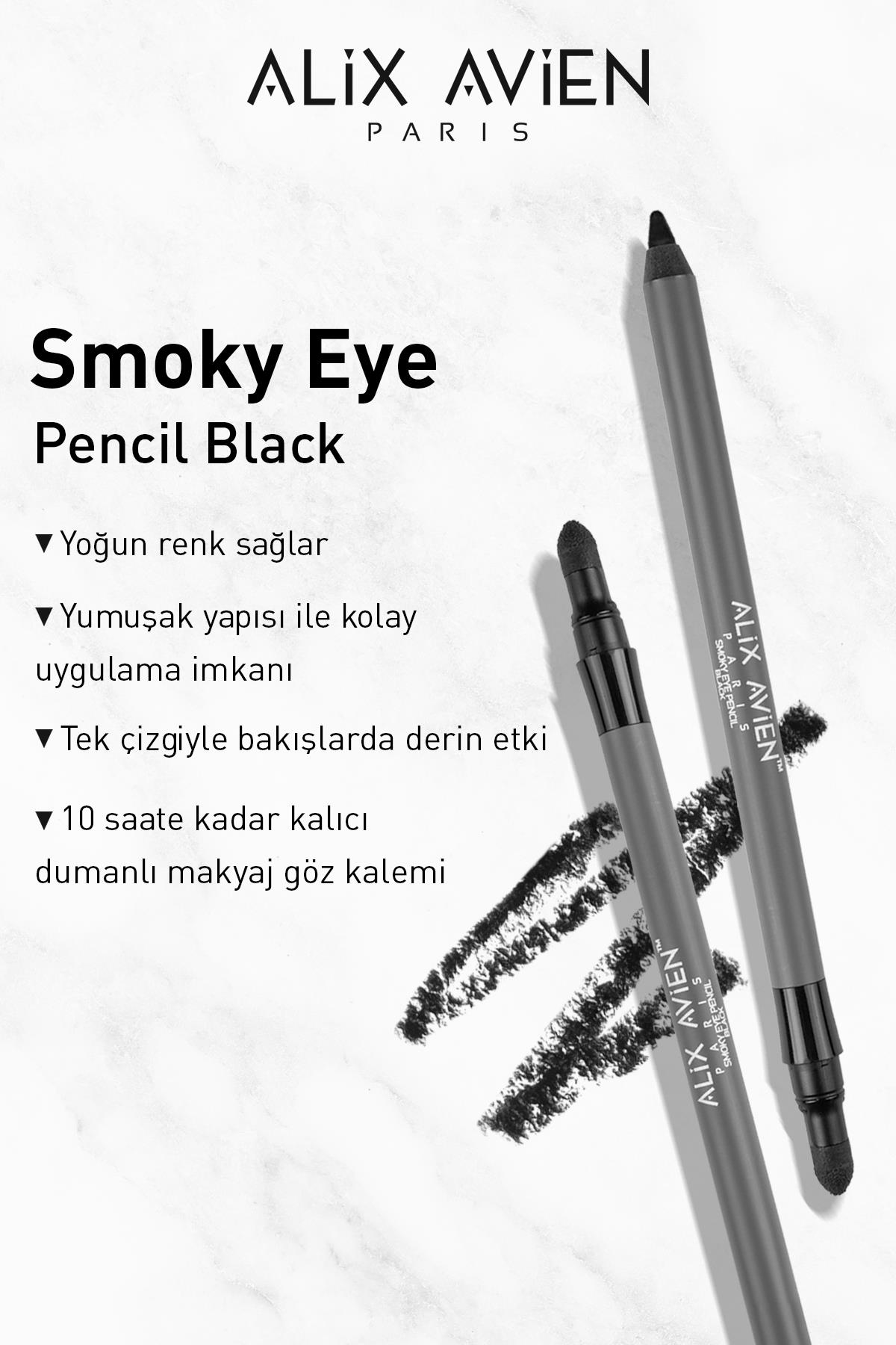 Siyah Smoky Göz Kalemi - Smoky Eye Pencil Black - Alix Avien