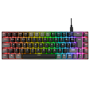 ACER eMachines, EAK68, Siyah/Gri, USB Kablolu, RGB Backlight, RED Switch, Mekanik, Türkçe Q, 68 Tuşlu, Gaming Klavye