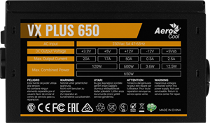 AEROCOOL AE-VXP650 650W Aktif PFC Power Supply