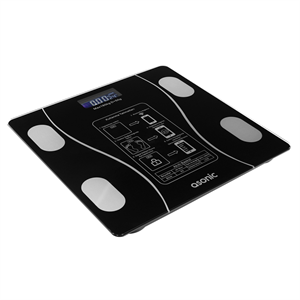 ASONIC BS260, Siyah, Bluetooth Destekli, Baskül. LCD Gösterge, 260x260mm, 180Kg a kadar ölçme.