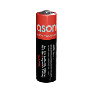 ASONIC PL1400, AA, Şarjlı Pil, 1.5Volt, 1400mAh/2600mwh, Type-C ile Kolay Şarj,  2 li Paket (USB To Type-C Kablo Hediye)