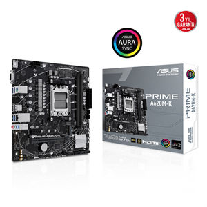 ASUS PRIME A620M-K, 2xDDR5, 1x M.2, D-SUB, HDMI, AM5 Soket Anakart