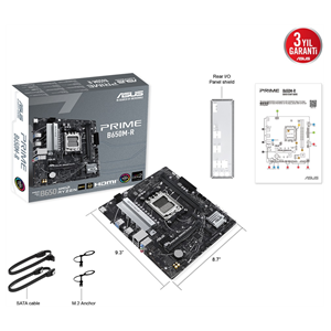 ASUS PRIME B650M-R, 2xDDR5, 2x M.2, HDMI, AM5 Soket Anakart