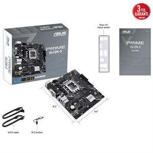 ASUS PRIME H610M-D H610 DDR5 Vga GLan mATX HD M2 USB3.2 COM 1700p Anakart