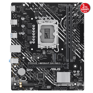 ASUS PRIME H610M-F D4 R2.0, 2xDDR4, M.2, HDMI, 12-13.14.Nesil, LGA1700 Soket, Anakart