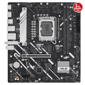 ASUS PRIME H810M-A WIFI, 2xDDR5, 2x M.2, HDMI, DP, Wi-Fi 6, Bluetooth 5.3, Intel Core Ultra CPU(Seri 2), LGA1851 Soket, ATX Anakart