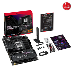 ASUS ROG STRIX B850-E GAMING WIFI, 4xDDR5, 5x M2, HDMI, DP, 2xType-C, Wi-Fi 7, Bluetooth v5.4, AM5 Soket GAMING Anakart