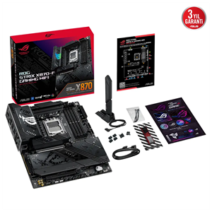 ASUS ROG STRIX X870-F GAMING WIFI, 4xDDR5, 4xM.2, HDMI, DP, Type-C, Wi-Fi 7, Bluetooth v5.4, AM5 Soket GAMING Anakart