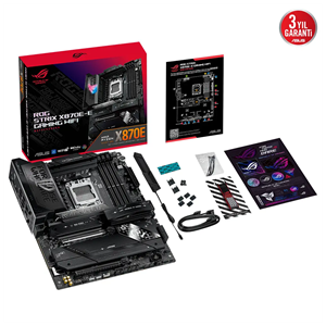 ASUS ROG STRIX X870E-E GAMING WIFI, 4xDDR5, 5xM.2, HDMI, DP, Type-C, PCIe 5.0, 2xWi-Fi 7, Bluetooth v5.4, AM5 Soket GAMING Anakart