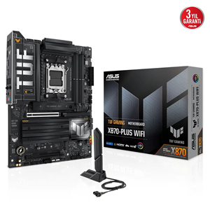 ASUS TUF GAMING X870-PLUS WIFI, 4xDDR5, 4xM.2, HDMI, DP, Type-C, Wi-Fi 7, Bluetooth v5.4, AM5 Soket GAMING Anakart